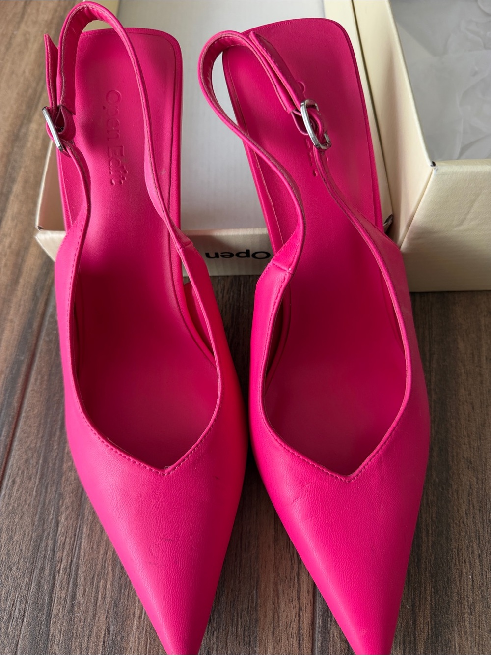 Women’s Hot Pink Pointed Slingback Heels
